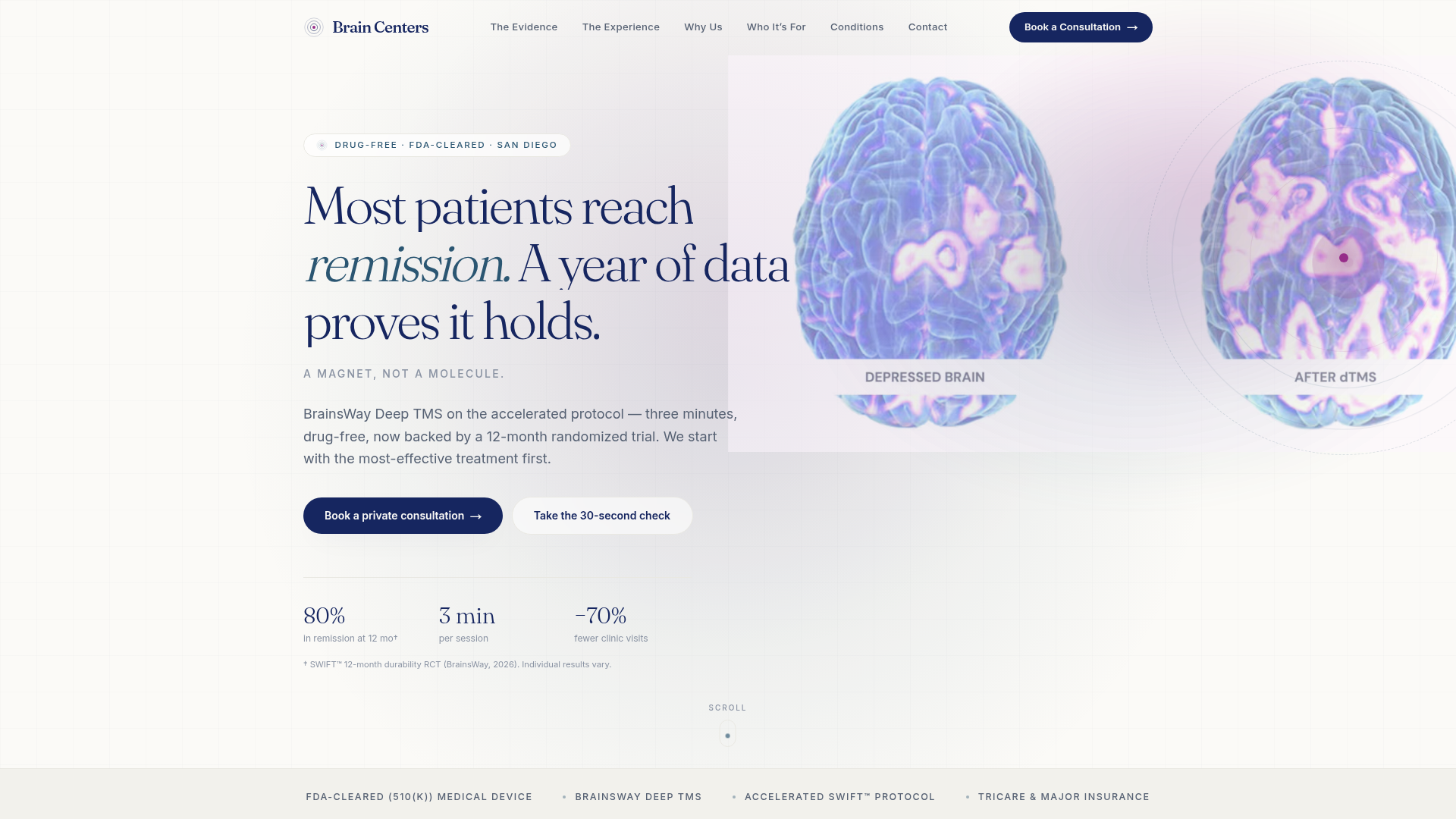 Clinical (Luxe-medical) — Brain Centers website design direction